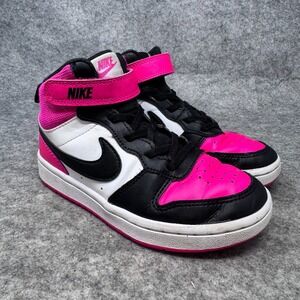 Nike Court Borough Mid 2 PSV Kids Sneakers Pink Black Size 13.5C HV0935-100